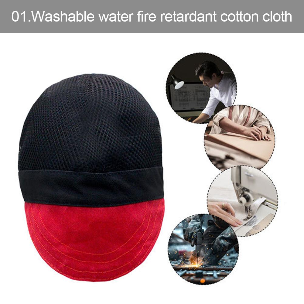 1 x flammhemmende Schirmmütze mit schweißabsorbierendem Nylonfutter, feuerfeste, staubdichte Arbeitsschutz-Kopfbedeckung, Schweißschutzausrüstung