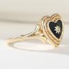 Punk Black Heart Rings for Women Personality Handmade Enamel Sun Rings Daily Wear Party Statement Accessory Retro Jewelry