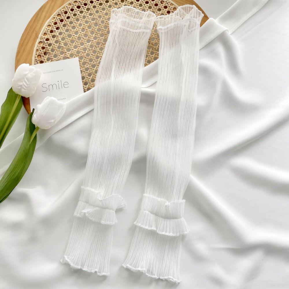 Thin Sunscreen Arm Covers Elastic Cycling Gloves Sweet Ice Silk Arm Sleeves  Summer