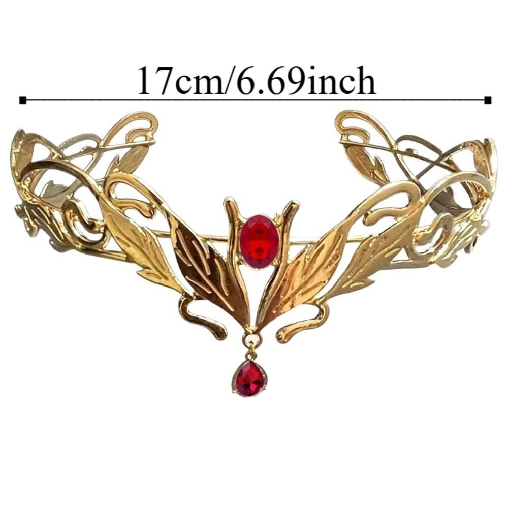 Elegant King Round Elves Crown Baroque Zinc Zinc Alloy Rhinestone Headdress Goddess Tiaras  Wedding Ceremony