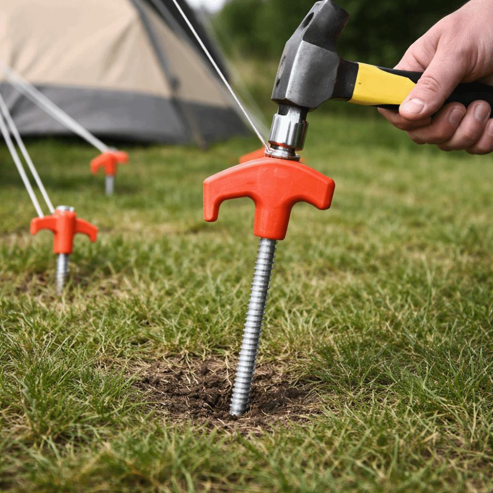 10pcs Metal Camping Stakes Heavy Duty Ground Anchor Peg High Hardness Tent Stakes  Camping