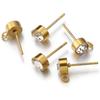 100 Stück/20 Stück Edelstahl Strass Ohrstecker Goldfarben Ohrstecker mit Ösenringen DIY Ohrringe Schmuckherstellung Zubehör