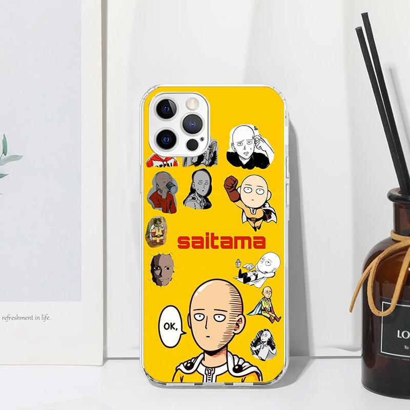 One P-Punch-Man Saitama King Phone Case For Iphone 17 Air 16 15 Plus 16E 14 Pro Max 13 Mini 12 11 7 8 SE Fundas Soft Back Cover