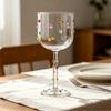Artistic Glass Colorful Dot Goblet Cup Embossed Transparent Tall Glass Thin-walled Heat-resistant Stemmed Glass Bar