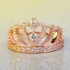 Jewelry Pop Rose Gold Crown Zircon Ring