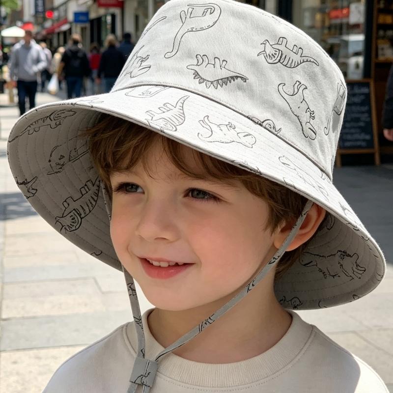 Animal Print Kids Fisherman Hat With Wide Brims Sun Protections For Children Boys And Girls Outdoor Activity Headwear