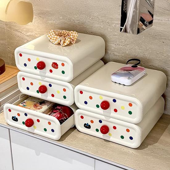 Caja de Almacenamiento de Gran Capacidad Tipo Cajón Organizador Fácil de Sacar Caja de Almacenamiento de Plástico Duradero para Accesorios del Cabello Joyería Artículos Varios