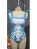 New Double-Sided European & American Chiffon Print Swimsuit Set: Women's One-Piece with Conservative Wrap Skirt