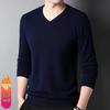 Men's Slim-Fit 100% Wool Sweater - 2023 Autumn/Winter Collection, Solid Color Fine Knit