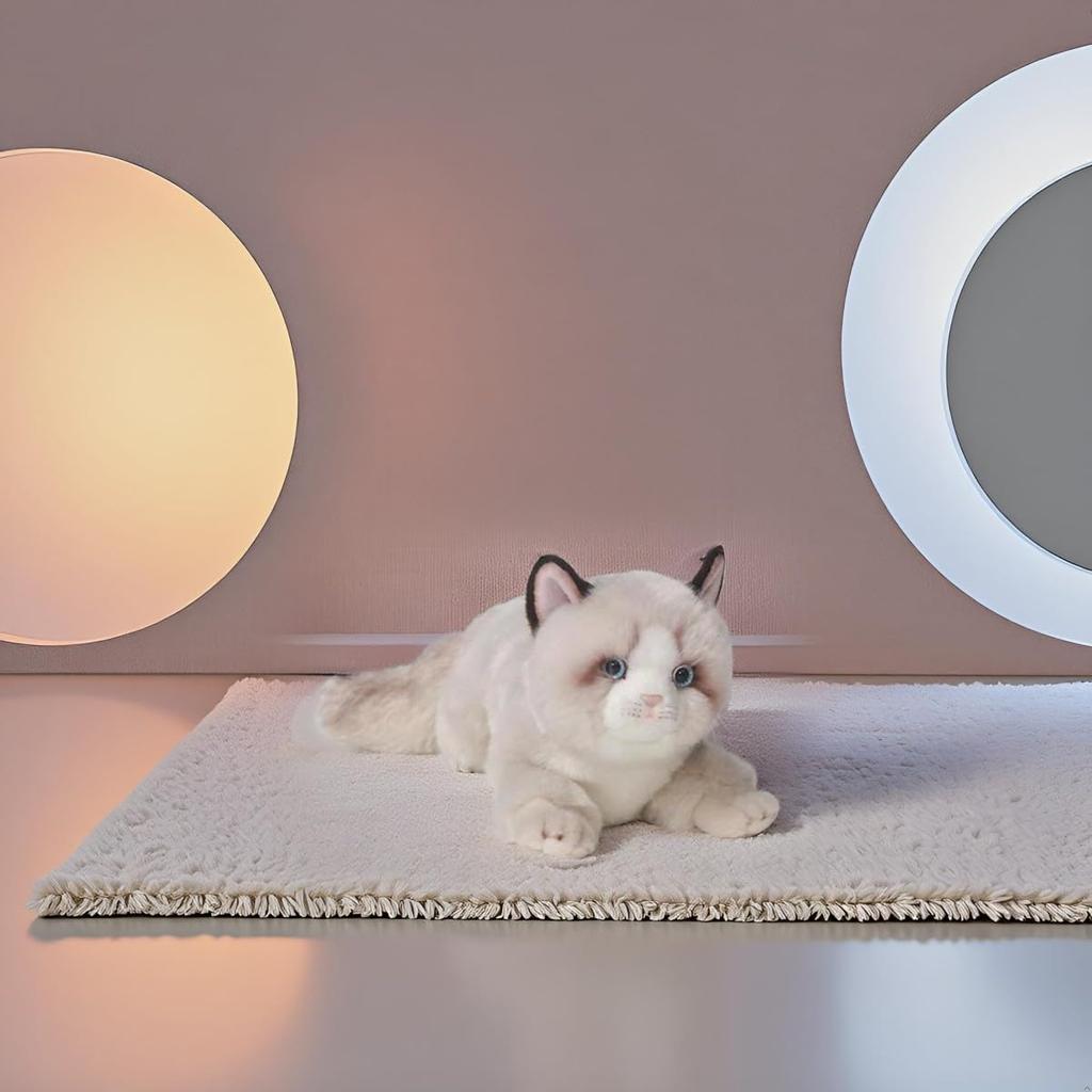 HOKESS 20-Zoll Stoffkatze Plüschtierpuppe, Weiches Stofftier, Lebensecht, Handgefertigte Begleitkatze, Jubiläum, Geburtstagsgeschenk für Jungen, Mädchen,