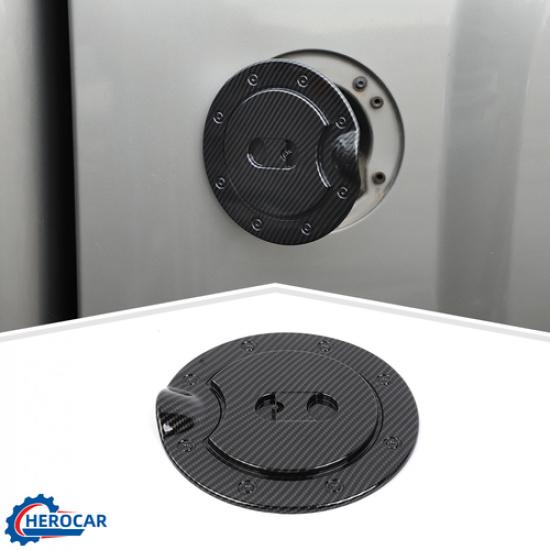 Carbon Fiber Gas Cap Fuel Tank Cover Trim For Chevy Silverado GMC Sierra 2007-13