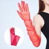 Exquisite Long Tulle Elbow Gloves 55cm Wedding Gloves Ultra Thin Stretchy Full Finger Mittens for Opera Party Concert