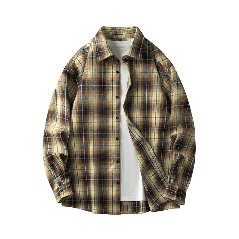 Autumn New Trendy Plaid Long-sleeved Shirts for Men and Women, Korean Style Loose Casual Jackets, Versatile Shirts for Couples