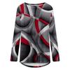 Women's Fashion Casual Irregular Patchwork Color Print Loose Medium Long Long Sleeve Top