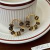 PONYKISS  Sterling Silver Tiger's-eye Minimalist Bead Hoop Earrings for Women Trendy Fine  Geometric Accessories