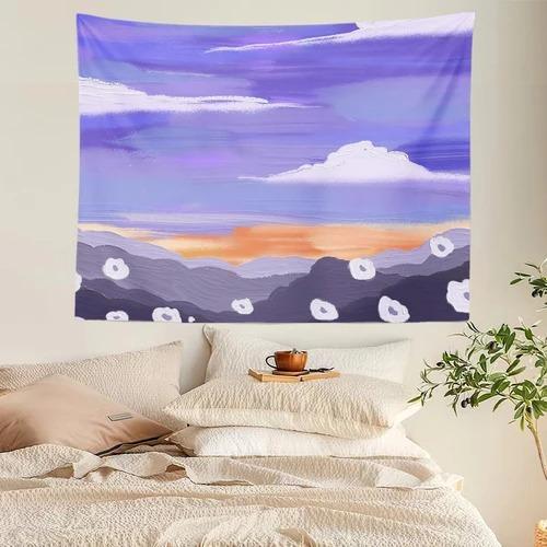 Home Fashion Decoration Tapestry Hand-painted Watercolor Sunset Print Bedroom Living Room Tapestry