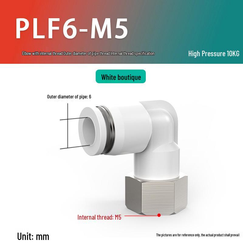 Quick Connect Pneumatic Hose Elbow Fitting with Internal Thread PLF Series (4/6/8/10-01/02/03)