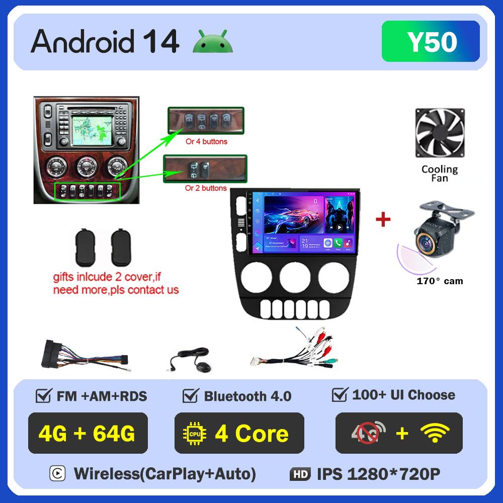 For Mercedes Benz M-Class W163 ML 1997-2005 Carplay Auto Screen Wireless Android Auto Car Intelligent Systems AutoMotive 8 Core