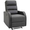 Recliner With Footrest Lounge Chair Foldable Footrest Faux Leather Dark Gray