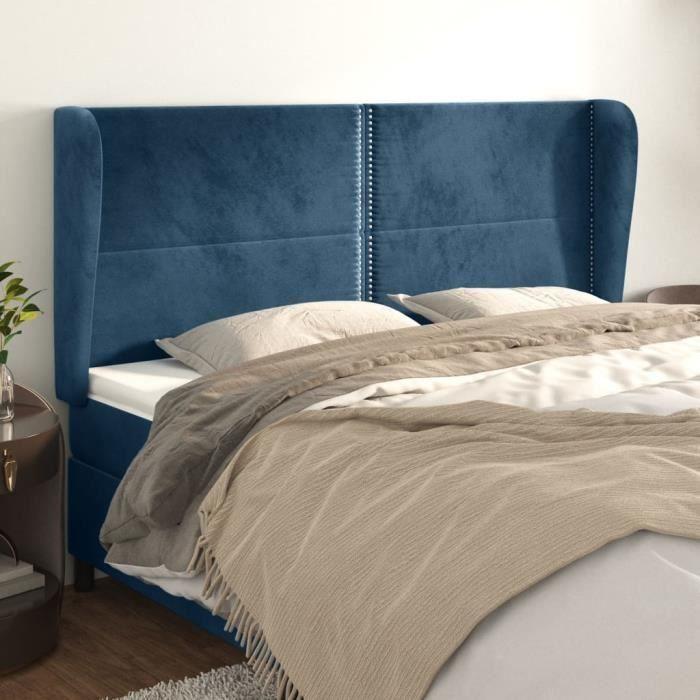 VidaXL Headboard with Ears Dark Blue 183x23x118-128 Cm Velvet3117880