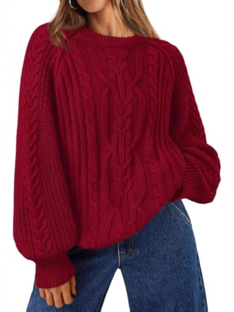 Maglione Casual a Treccia da Donna Europeo & Americano - Moda Comoda per Autunno & Inverno 2025
