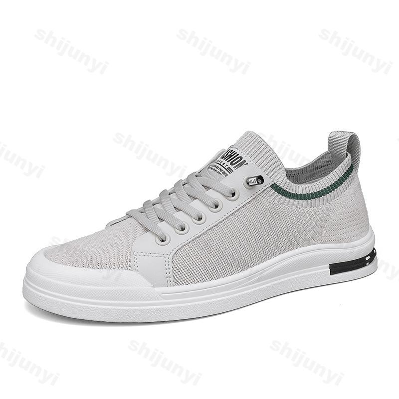 

2026 Summer New Men Mesh Breathable Casual Shoes Fashi Trend Slip Comfortable Shoes N slip Low Top Shallow Mouth Sneakers 44 сірий колір
