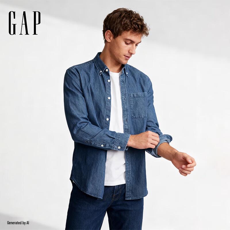 Gap Men s Fashion Loose Fit Denim Shirt XL