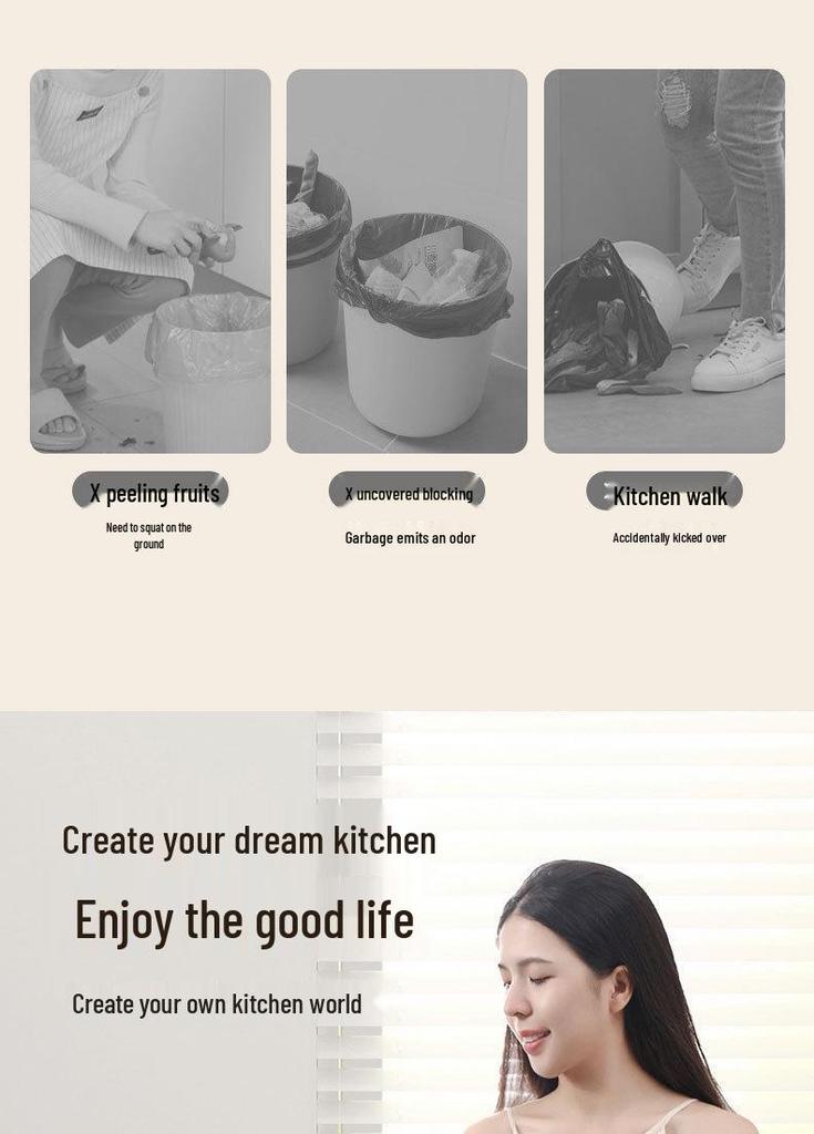 Wall-Mounted Trash Can with Lid for Bathroom, Kitchen, and Crevice Spaces - High-End Storage Solution