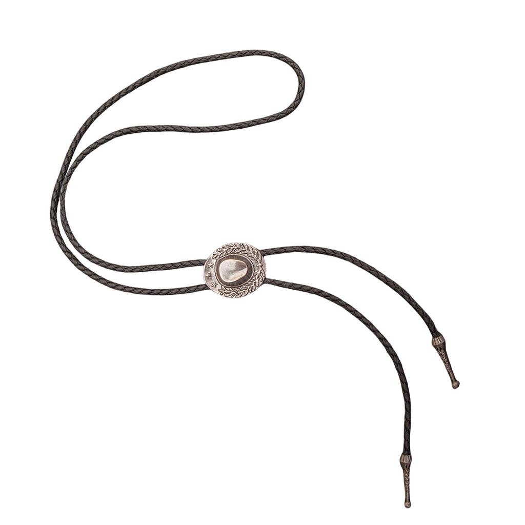 Metal Hat Pendant Bolo Tie for Adult Unisex Vintage PU Leather Tie Rope Necklace Jewelry Rodeos Tie Formal Event Tie