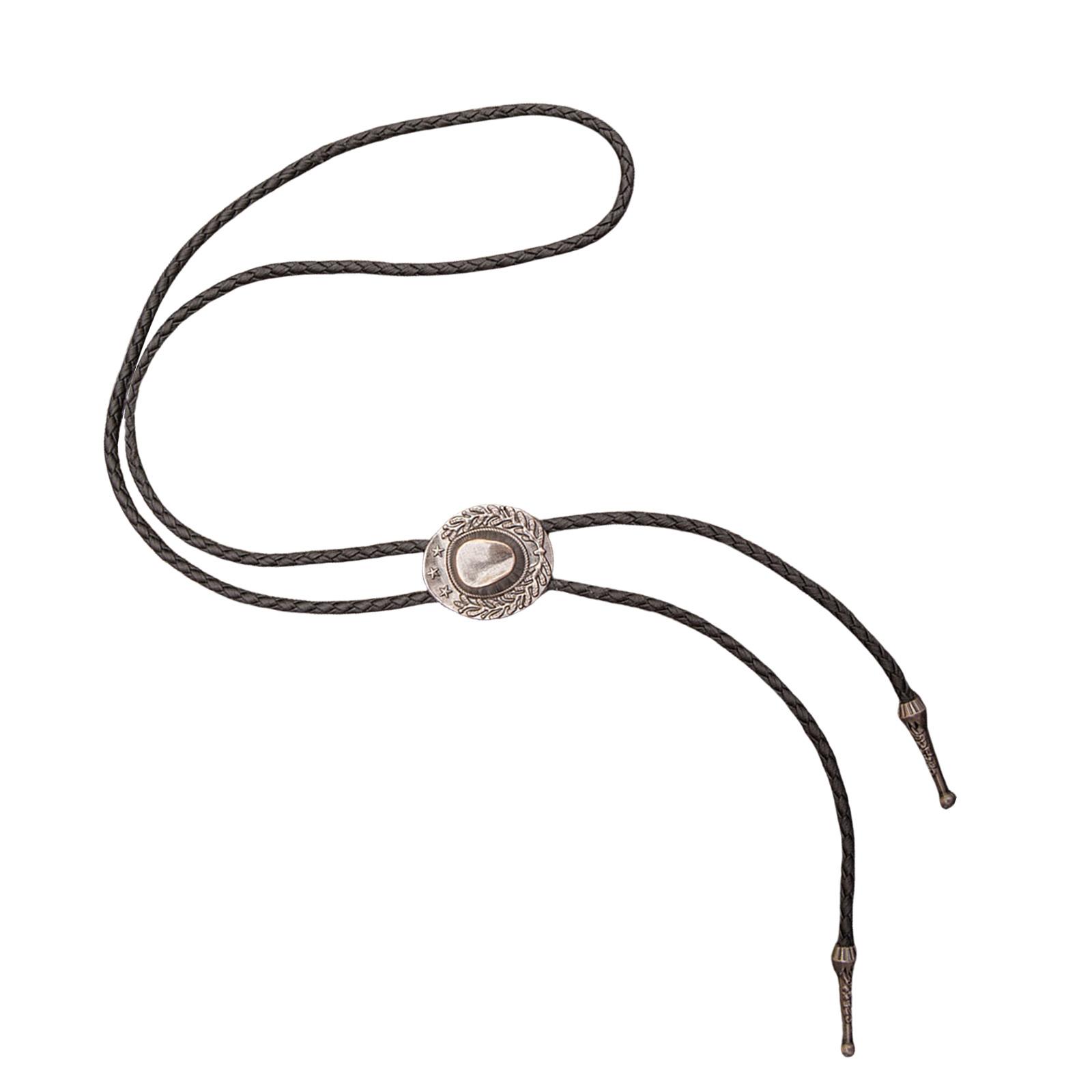 

Металлическая подвеска-шляпа Боло для взрослых унисекс Винтажный галстук-веревка из ПУ кожи Ожерелье Ювелирные изделия Галстук для родео Галстук для формального мероприятия B