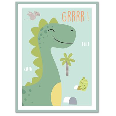 [A0721] - Tela infantil 'Dinossauro' verde - 40x30 cm