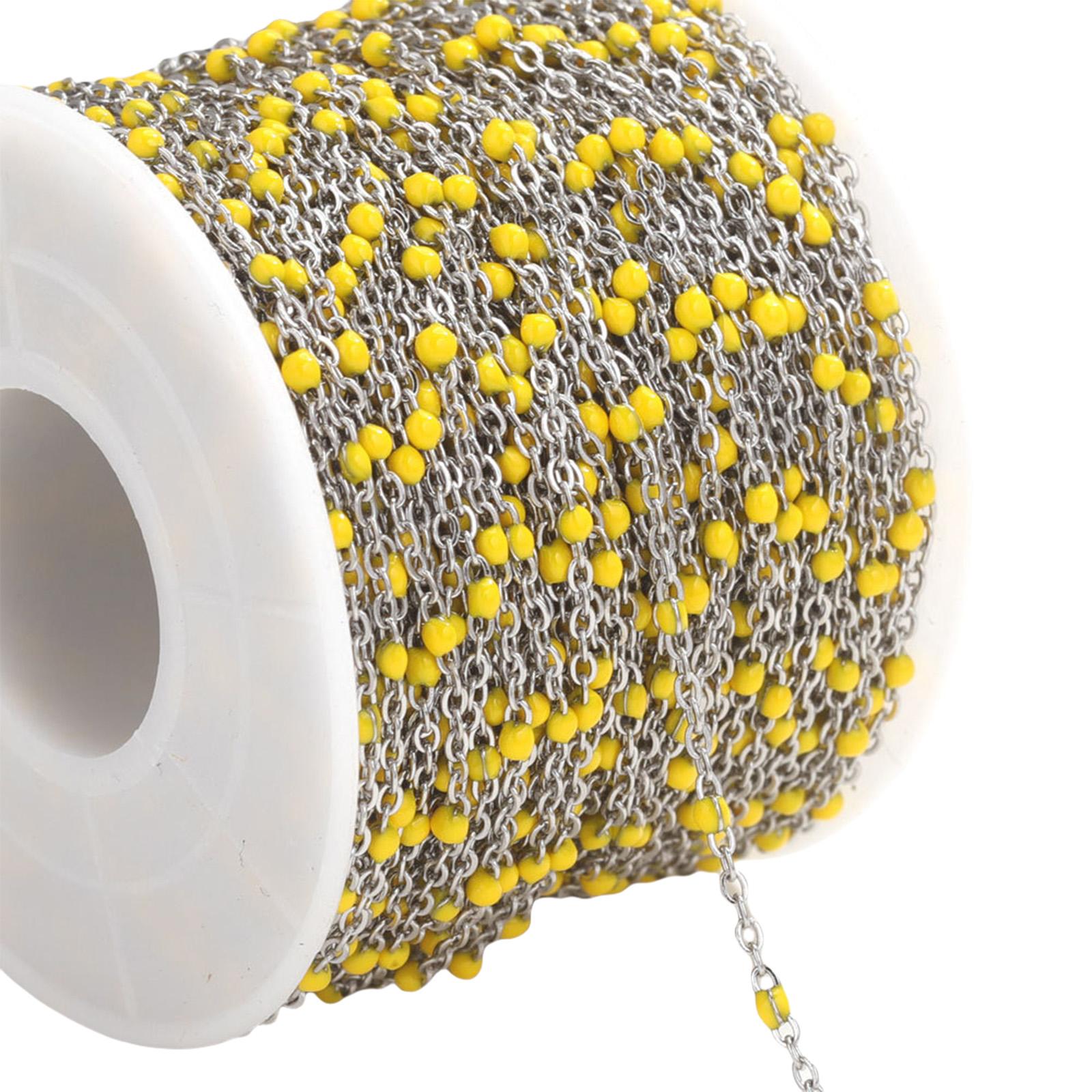 

2M Stainless Steel Beaded Chain Colorful Jewelry Chain Charm Jewelry Making Supplies Suitable for Jewelry Making жёлтый