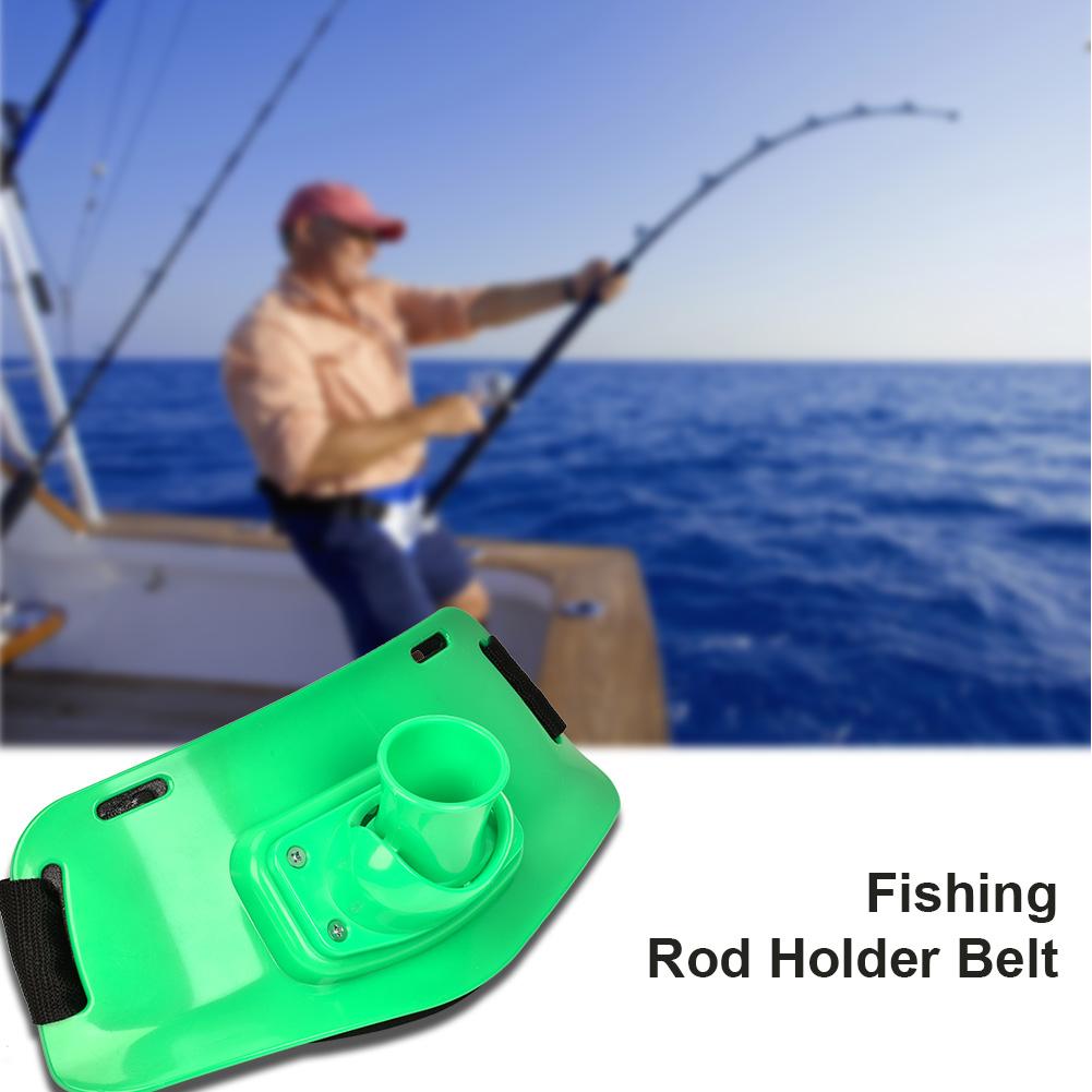 Boat Rock Fishing Rod Pole Holder Adjustable Waist Fighting Belt Tackle Accessories (Green)