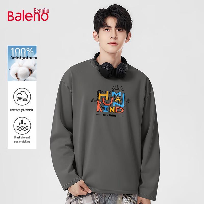 Baleno Men s Heavyweight Cotton Long-Sleeve T-Shirt L