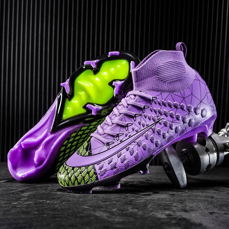 Soccer Boots Men'S High Top Teen Spikes and Broken Nails Training Sneakers