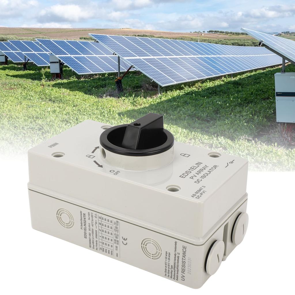 PV DC Isolator Switch 32A IP66 Waterproof Flame Retardant Photovoltaic Quick Disconnect Switch 1000V
