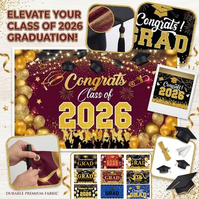 Graduation , Campus Graduation Decorations, Party Banners, Courtyard Ornaments, Background Fabric, Indoor Dining Event