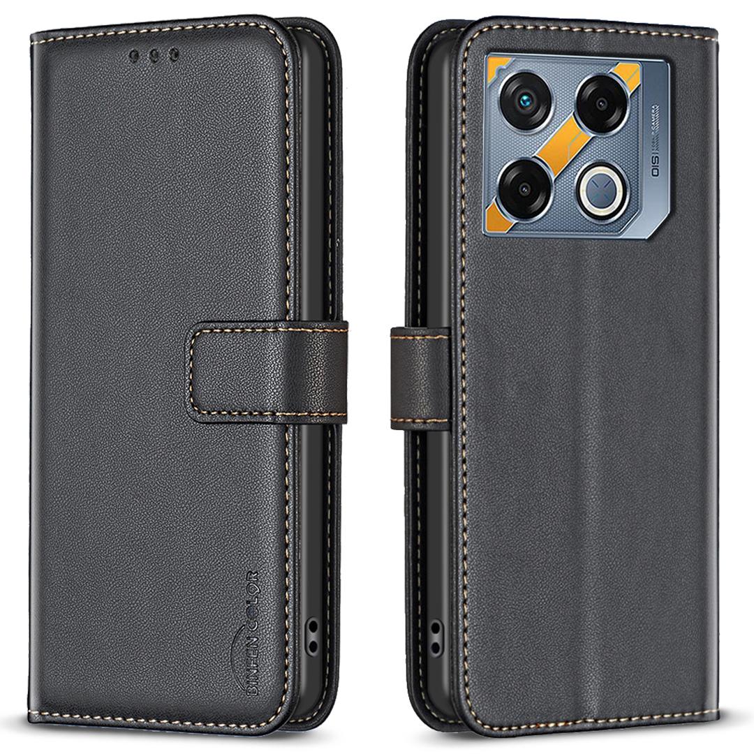 

BINFEN COLOR BF17 For Infinix GT 20 Pro 5G Case Wallet Flip Leather Phone Cover Black