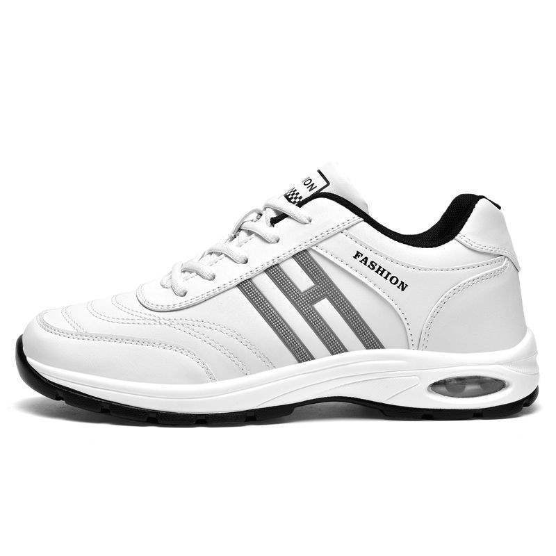 Winter Men's Shoes Sports Leather Waterproof Cotton Shoes Men's Warm and Velvet Travel Casual Shoes Black Running