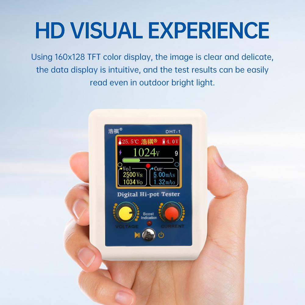 160x128TFT Display Multi-function Digital High Voltage Tester Type-c Interface Voltage Resistance Capacity Transistor Tester 6
