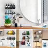 4x Metal Black Self-Adhesive Wall Mounted Bathroom Shower Shelf