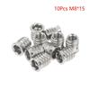 Hex Socket Insert Nuts 10pcs Threaded Embedded Fasteners Heavy Duty Hardware for Woodworking Cabinet Furniture Installation