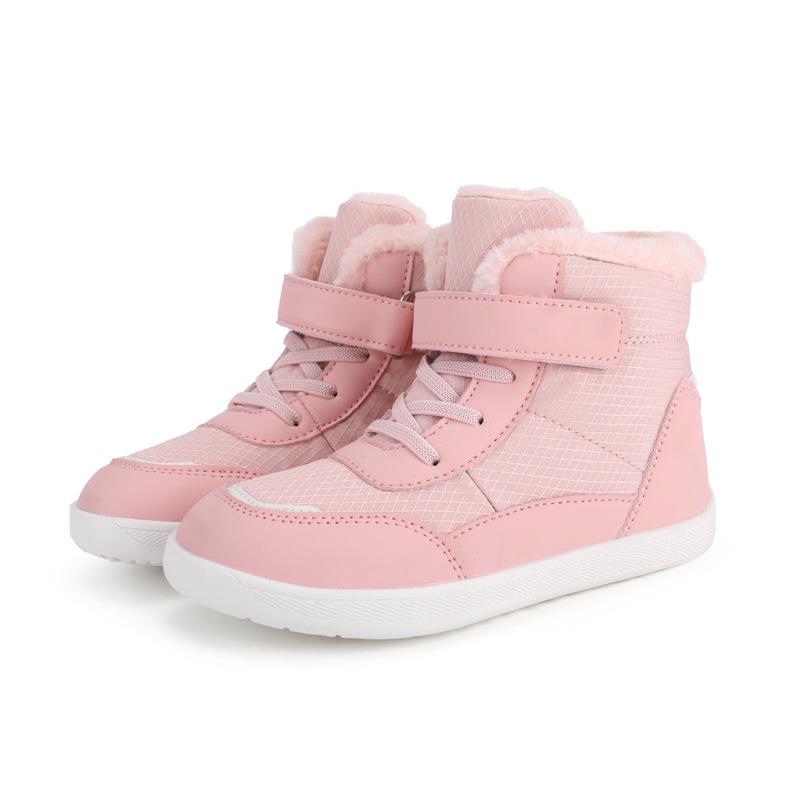 Winter Unisex Kids' Korean-Style Snow Boots: Versatile, Thickened, Velvet-Lined, Warm, Waterproof, and Wear-Resistant.