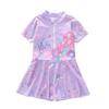 New Sporty Mesh Princess Skirted One-Piece Swimsuit for Girls
