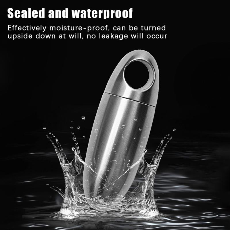 Titanium Alloy Waterproof Bunker Portable Small Pill Box Sealed Waterproof Keyring Mini Carry-On First Aid Pill Bottle