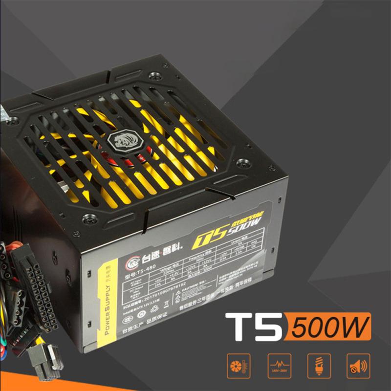 140-260V Anma 500w Ana Bilgisayar Büyük Fan PC Güç Kaynağı Sıcaklık Kontrolü Sessiz Kutu Güç Kaynağı