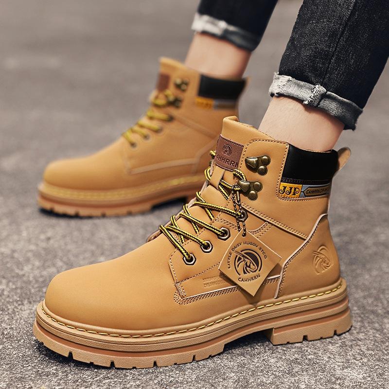 

Чоловічі черевики Мартін Високі чоловічі черевики з великим носком Осінь-Зима 2024 Нові Британський стиль Мотоциклетні вантажні черевики Чоловічі на високій підошві 44