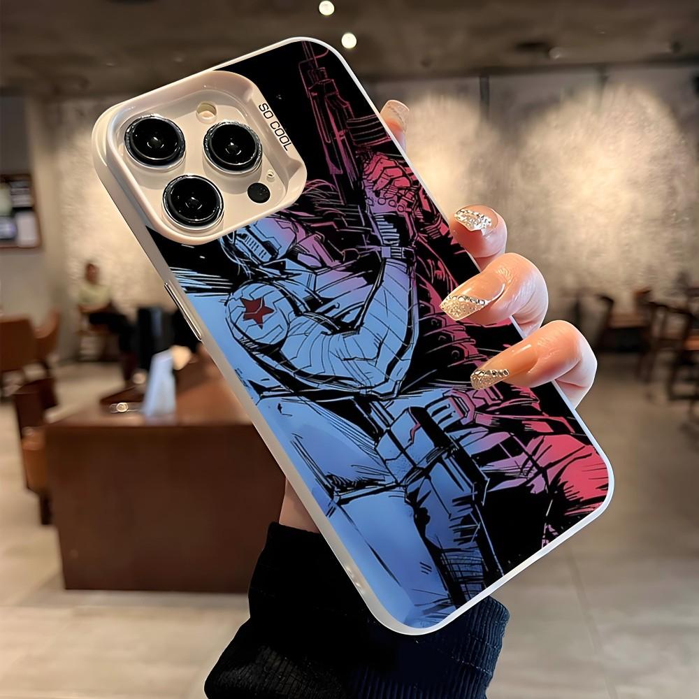 B-Bucky Barnes Winter S-Soldier Phone Case For IPhone 16 15 14 13 12 11 Pro Max Plus Color Shockproof Back Silver Cover