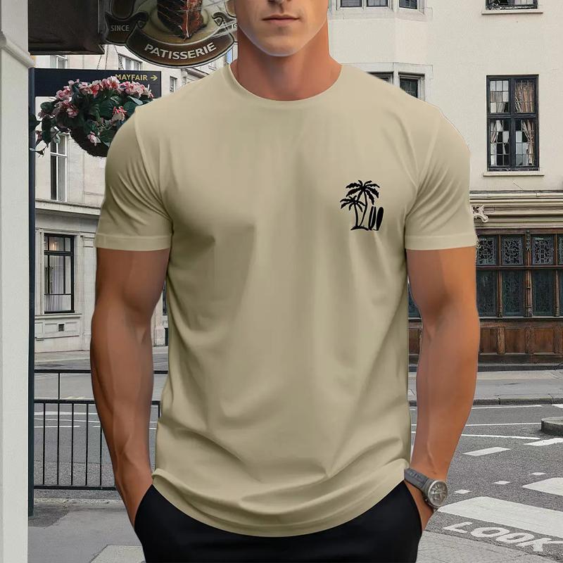 

Новая летняя мужская модная футболка с принтом кокосовой пальмы, мужская футболка, топ 4XL жёлтый