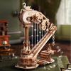 3D Wooden Puzzle Stringed Harp Music Box DIY Handmade Magic Cello Mechanical Music Box with Moveable Stem Creative Toy AMK71